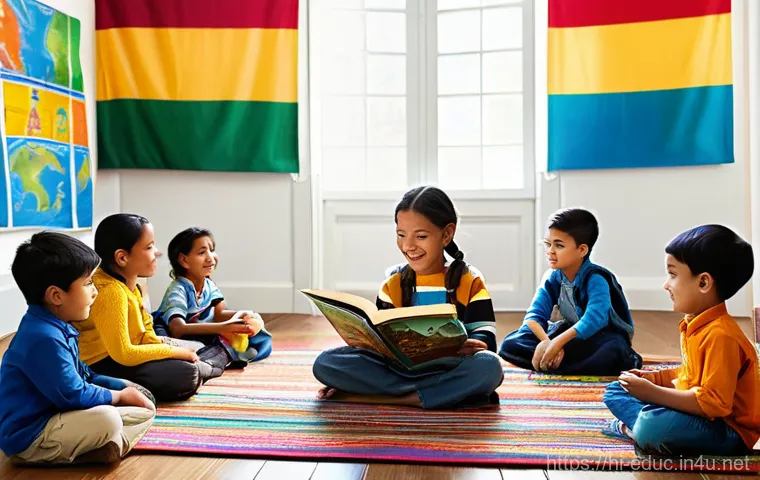 다문화 교육 방법론 - **Prompt 1: Vibrant Multicultural Classroom Celebration**
    "A bright, naturally lit elementary sc...