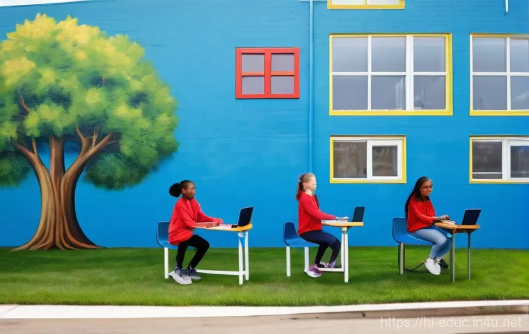 한국형 교육과정 개혁 - A vibrant, modern elementary school classroom filled with diverse children (ages 8-10) dressed in ne...