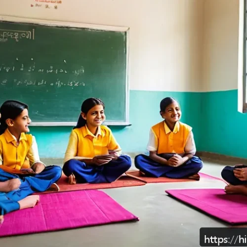 Home 30 유아교육 이론 - A vibrant classroom scene showing a diverse group of Indian children aged around 8-10, sitting in a ...